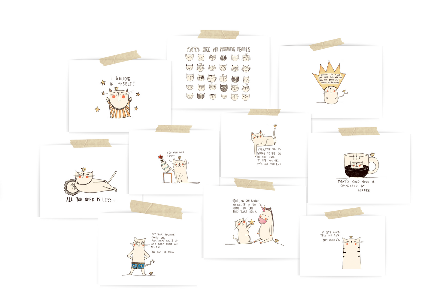 Vero Kiss Set of 10x Cards, Cats