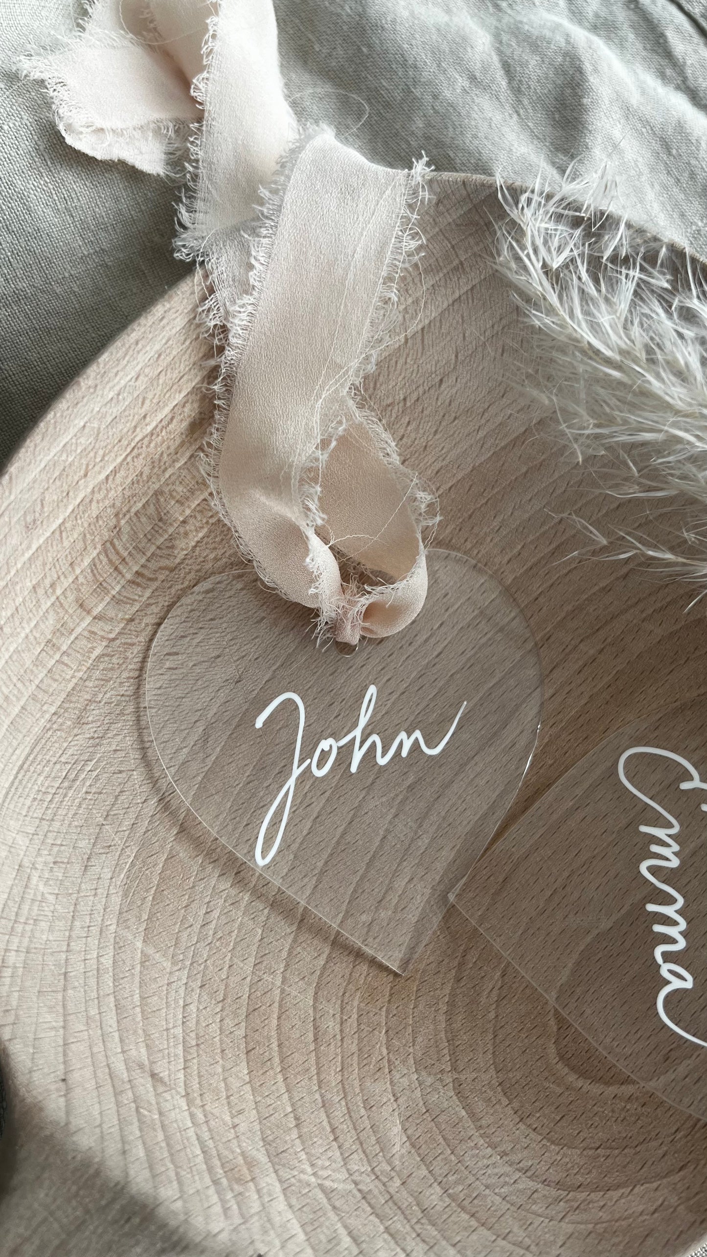 Personalised Acrylic Heart – with Ribbon