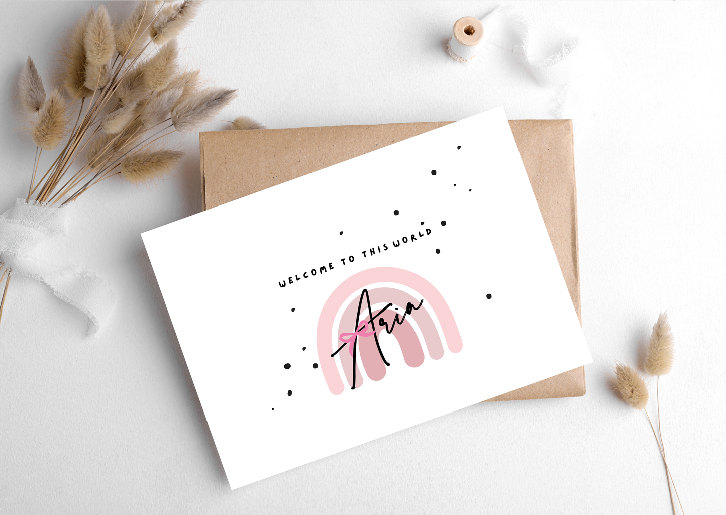 WELCOME TO THIS WORLD PINK CARD