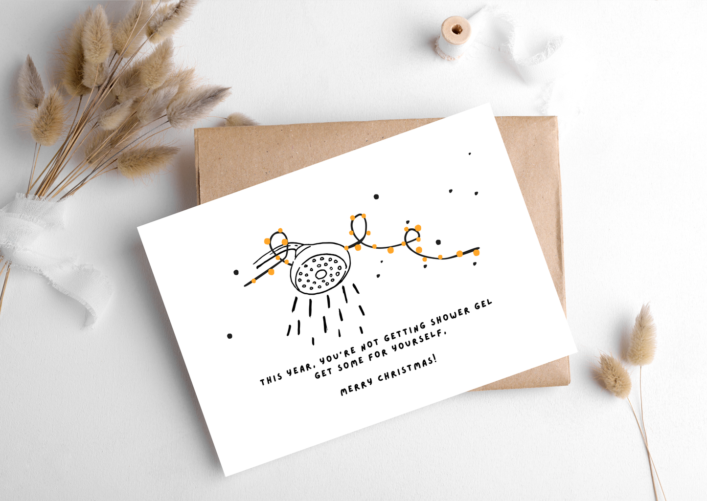 NO SHOWER GEL FOR CHRISTMAS CARD