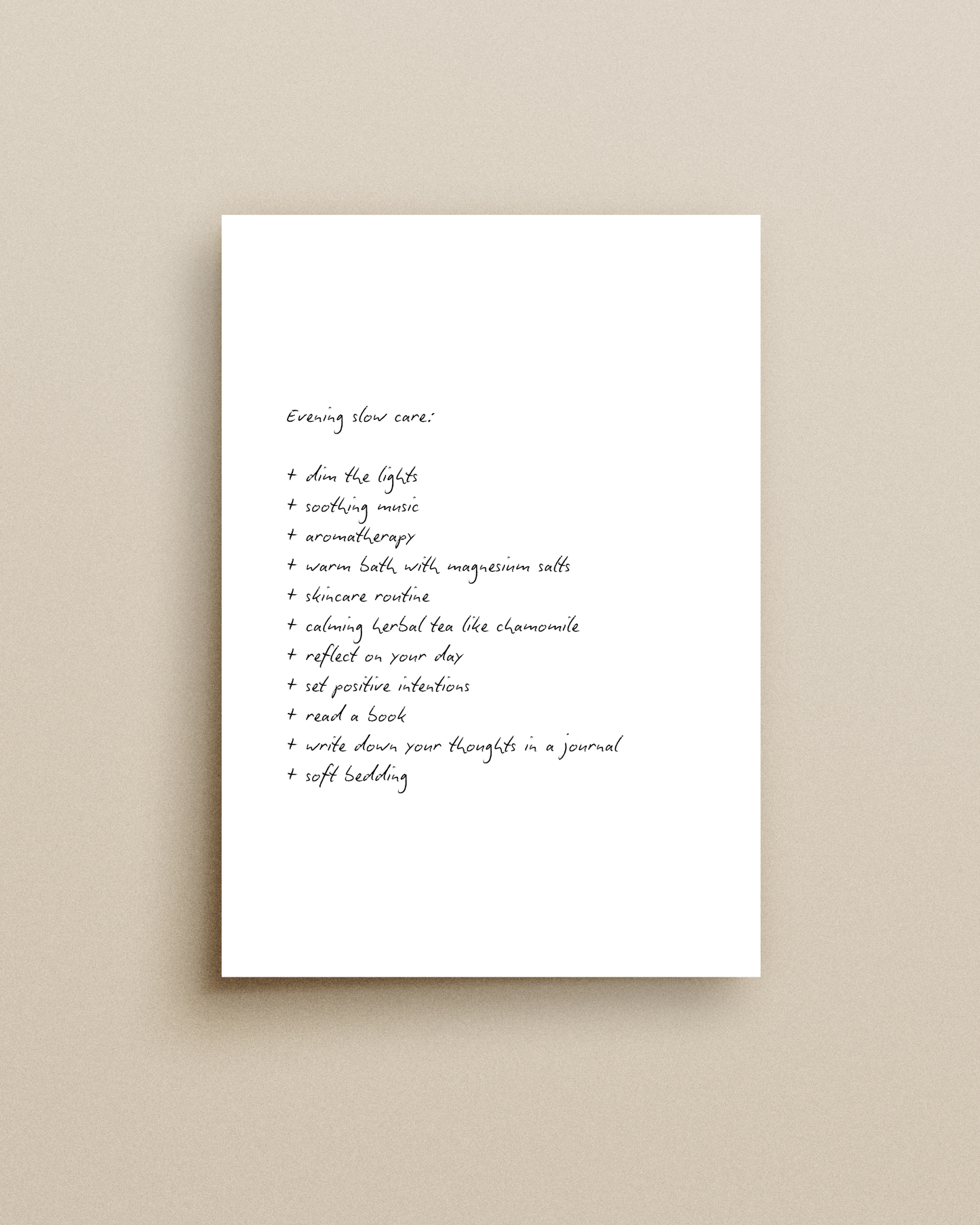 Evening Slow Care Print