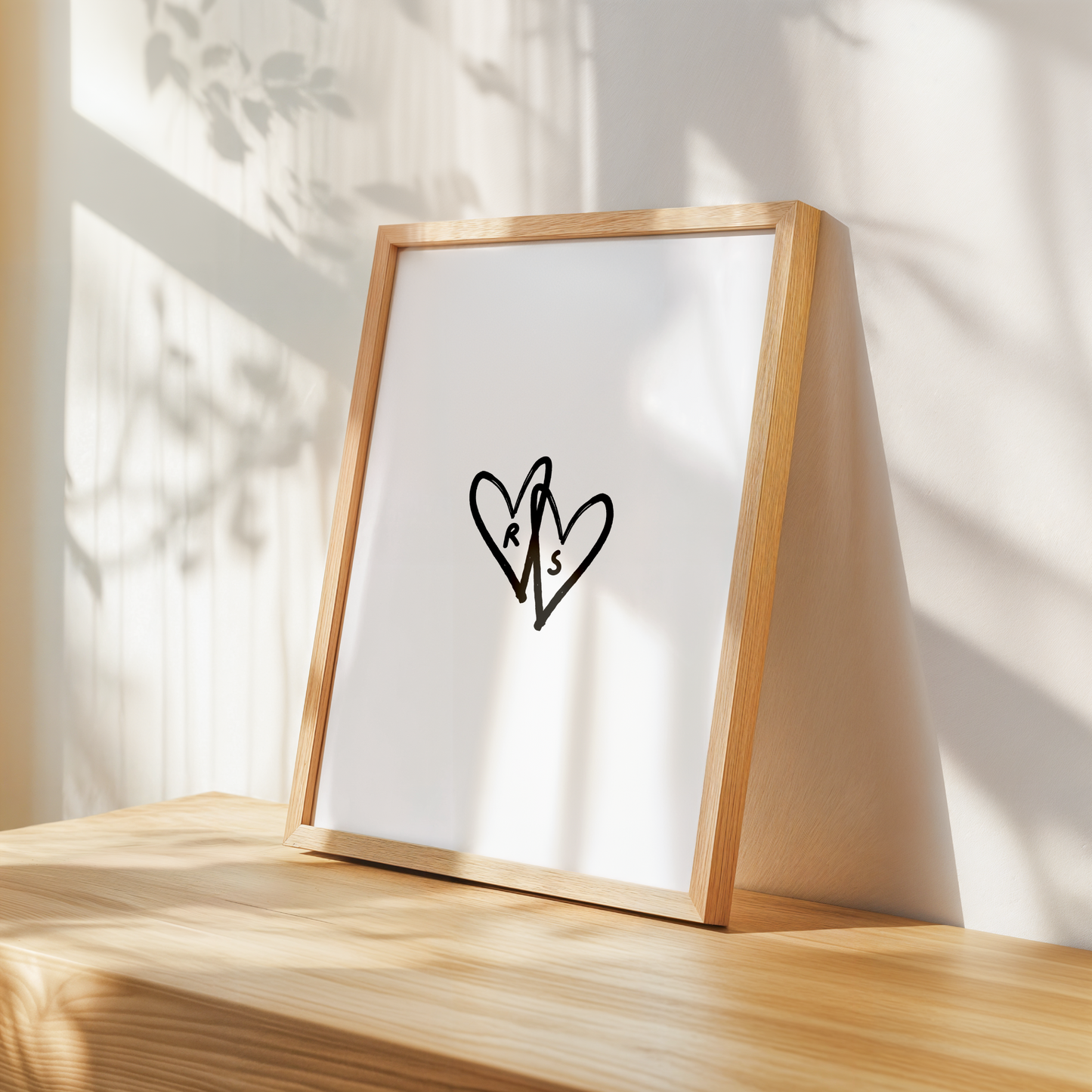 Personalises Heart & Monogram Print
