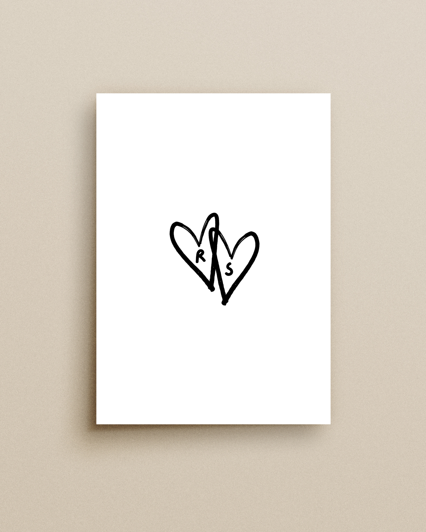 Personalises Heart & Monogram Print