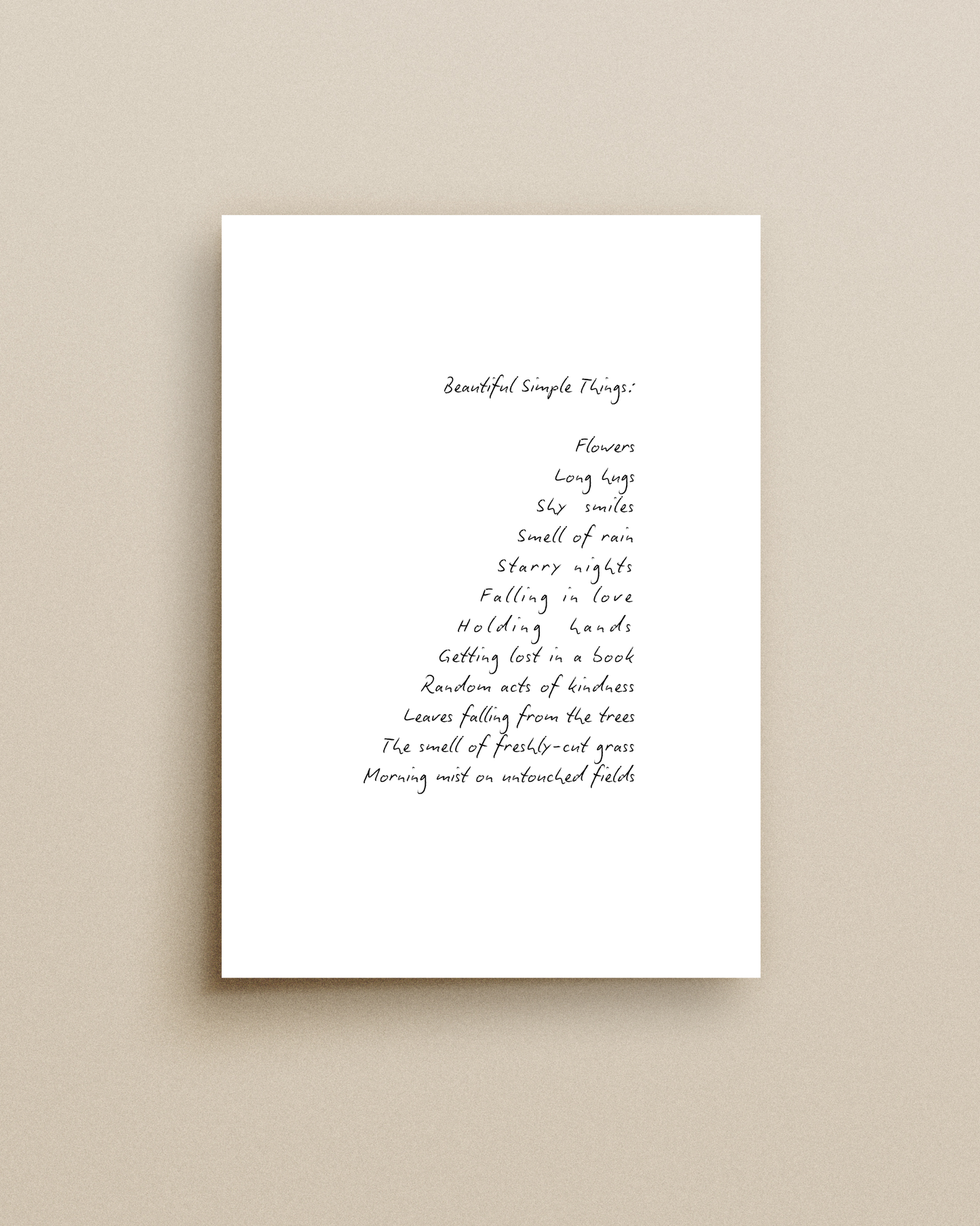 Beautiful Simple Things Print