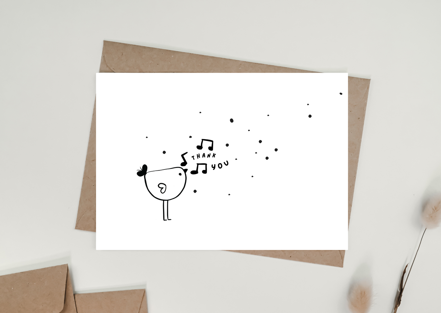 THANK YOU SCANDI BIRD CARD