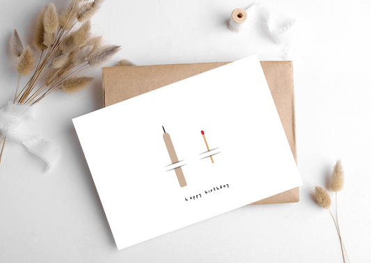 HB CANDLE AND MATCHES CARD