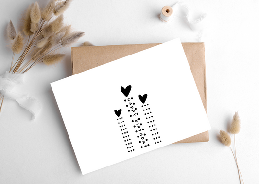 HAPPY BIRTHDAY DOTS CANDLES CARD