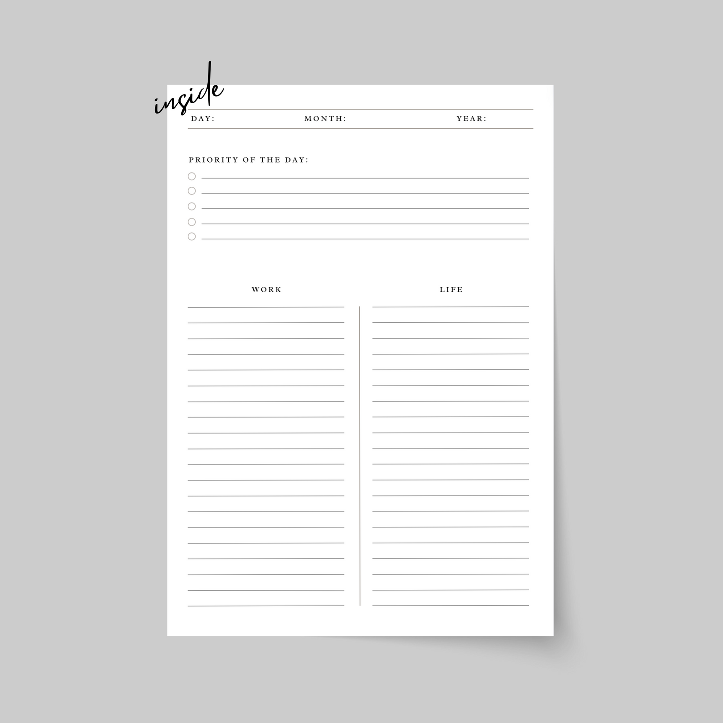 WORK/ LIFE BALANCE, HARDCOVER NOTEBOOK