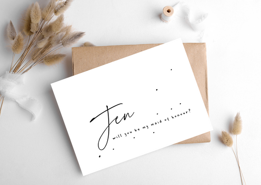 WILL YOU BE MY MAID OF HONOUR CARD