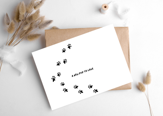 A NEW PUP TO LOVE CARD