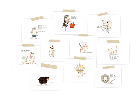 Vero Kiss Set of 10x Cards, Animals