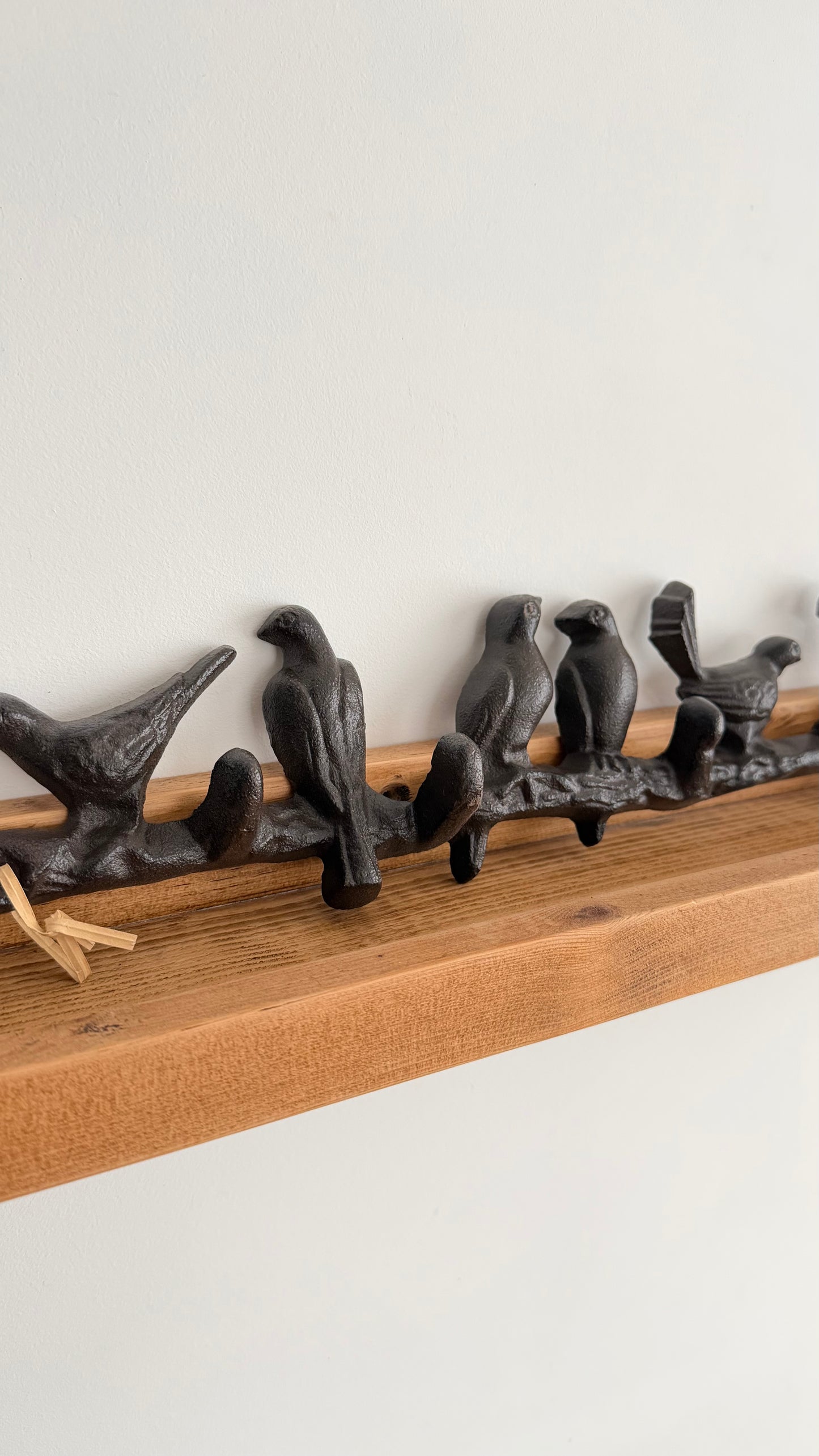 Rustic Cast Iron Double Hook with Birds