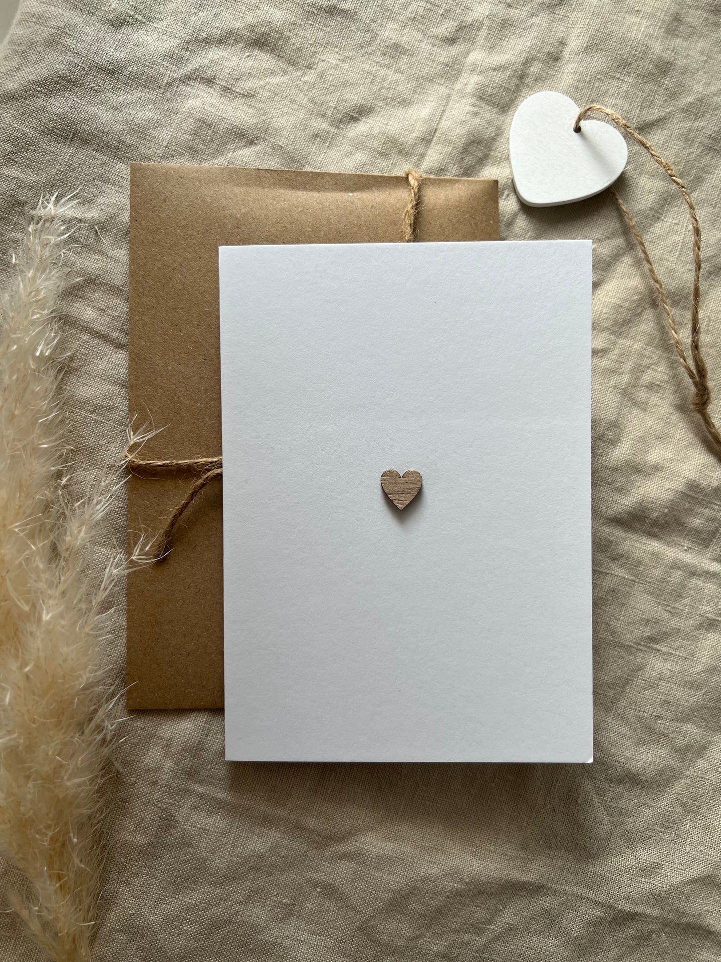 WOODEN HEART CARD