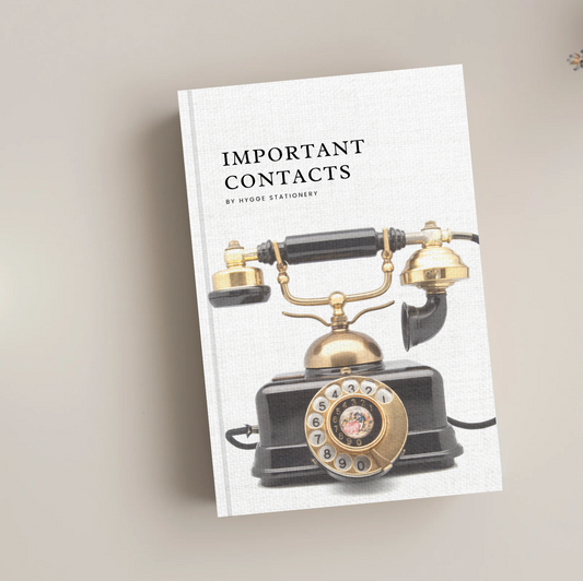 IMPORTANT CONTACTS, HARDCOVER NOTEBOOK