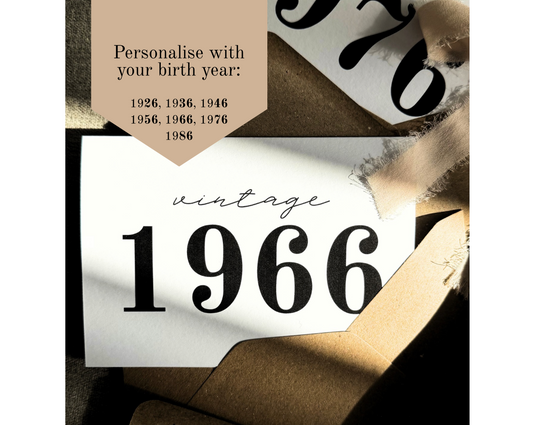 VINTAGE AND YEAR CARD