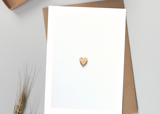 WOODEN HEART CARD