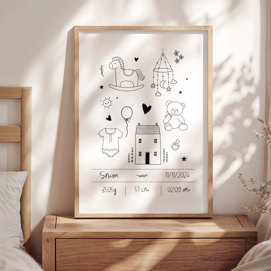 Custom Baby Birth Record Print
