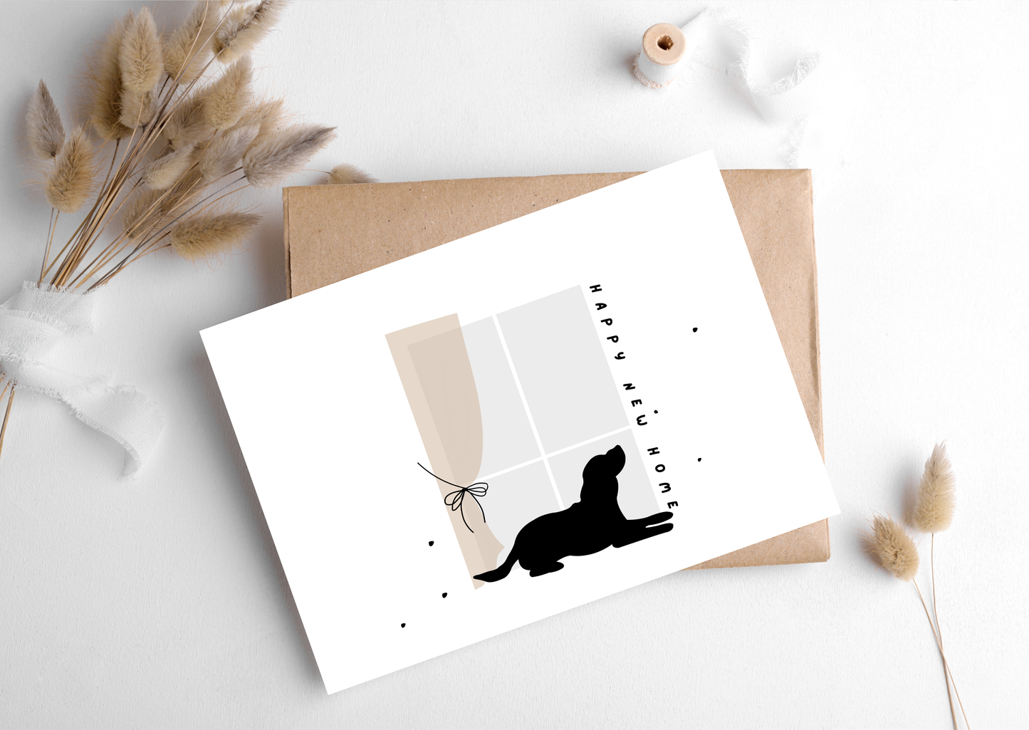 HAPPY NEW HOME  DOG CARD