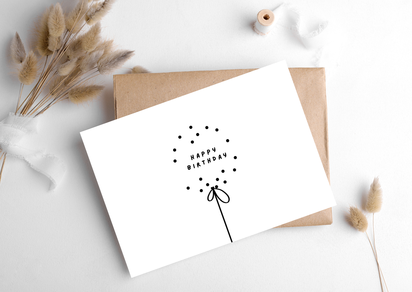HAPPY BIRTHDAY BALLOON DOTS CARD