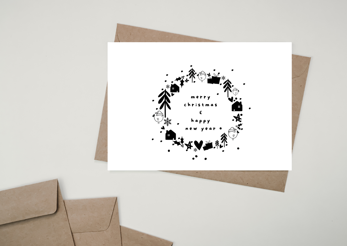 MERRY CHRISTMAS WREATH CARD