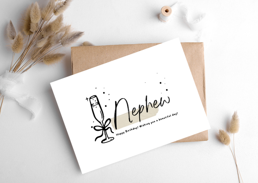 NEPHEW CHAMPAGNE CARD, 283