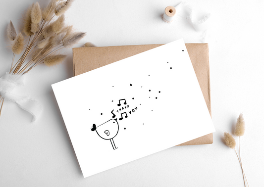 THANK YOU SCANDI BIRD CARD